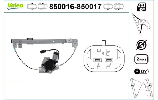 Lève-vitre 850016 Valeo