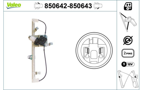 Lève-vitre 850643 Valeo, Image 2