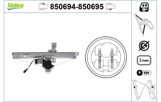 Lève-vitre 850695 Valeo, Image 2