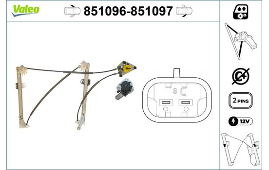 Lève-vitre 851096 Valeo, Image 3