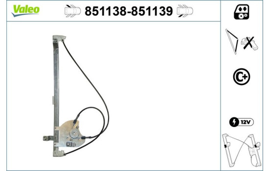 Lève-vitre 851138 Valeo, Image 2