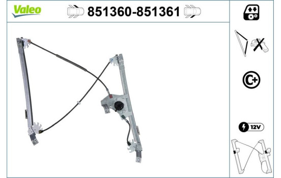 Lève-vitre 851361 Valeo, Image 2