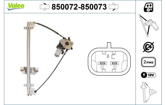Mécanisme de commande de fenêtre 850072 Valeo, Image 2