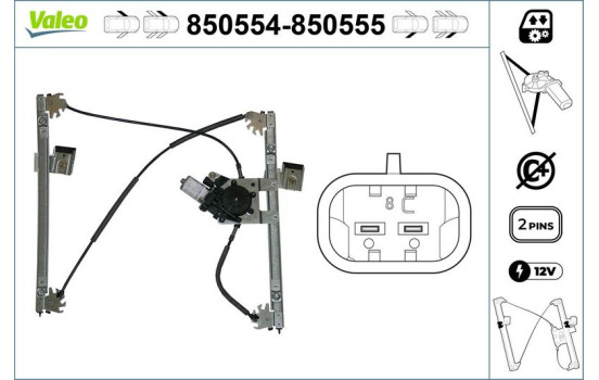Mécanisme de commande de fenêtre 850554 Valeo, Image 2