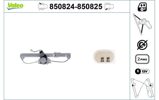Mécanisme de commande de fenêtre 850825 Valeo, Image 2
