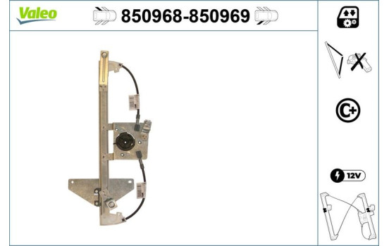 Mécanisme de commande de fenêtre 850968 Valeo, Image 2