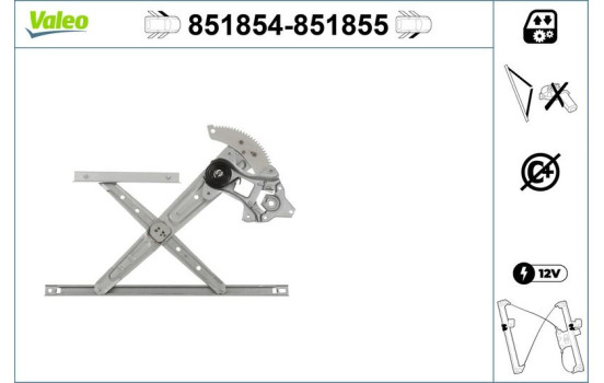 Mécanisme de commande de fenêtre 851855 Valeo, Image 2