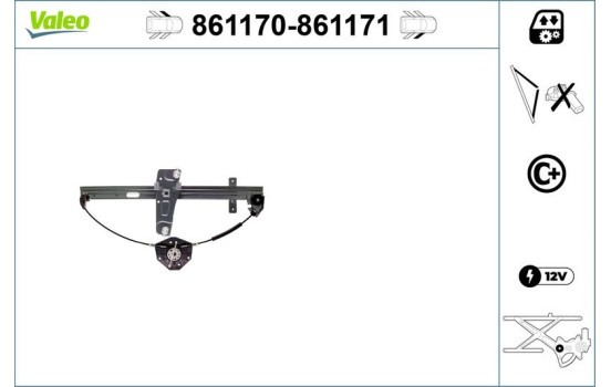 Mécanisme de commande de fenêtre 861170 Valeo
