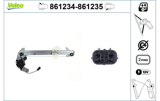 Mécanisme de commande de fenêtre 861235 Valeo