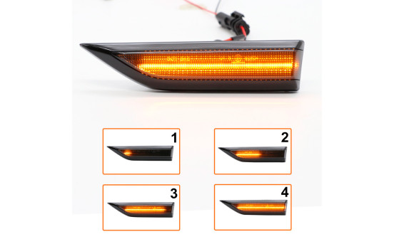Clignotants latéraux à LED compatibles avec Volkswagen Caddy IV 2015-2020 - Teinte fumée - avec D, Image 7