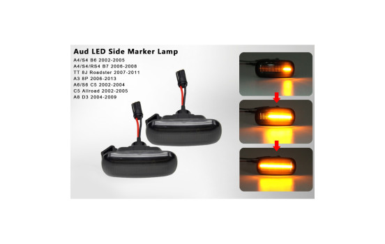 Set de clignotants latéraux à LED adaptés pour - Audi Divers - Fumée - y compris Dynamic Running Light, Image 7