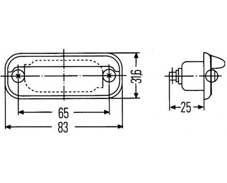 Feu éclaireur de plaque 2KA 001 378-041 Hella