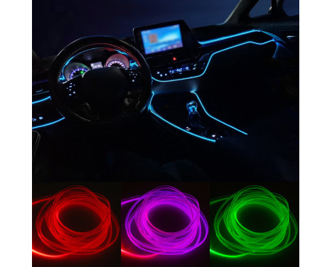 Éclairage d'ambiance intérieur à LED multicolores AutoStyle 2 pièces avec contrôle par application et fibre opt, Image 7