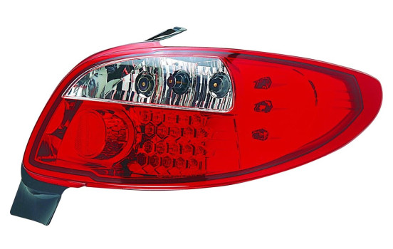 Feux arrière à LED compatibles avec Peugeot 206 (sauf CC/SW) - Rouge/Transparent DL PER28L AutoStyle