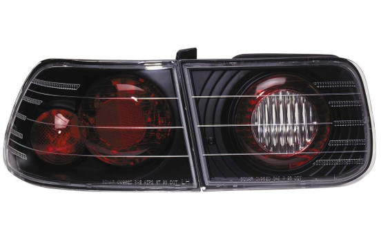 Feux arrière noirs compatibles avec Honda Civic Coupé 1996-2001 DL HOR05J AutoStyle