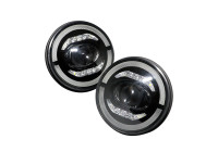 Jeu de phares à LED - convient pour Land Rover 90/110 & Defender - Noir