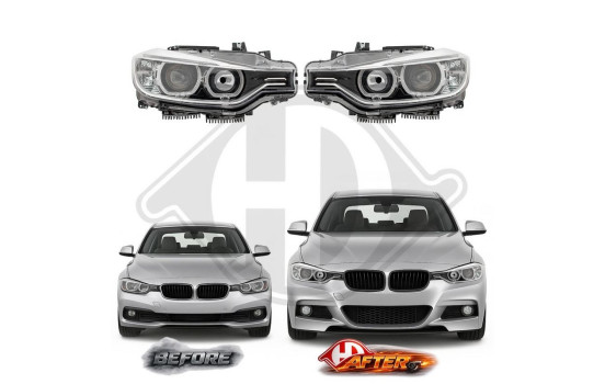 Jeu de phares halogène/LED DRL pour BMW F30/F31 1217486 Diederichs, Image 6