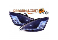 Phares adaptables à + DRL adaptables à Ford Focus 1998-01/2002 noir 1415785 Diederichs