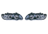 Set de phares pour BMW X5 E53 2000-2004 - Noir - Angel-Eyes inclus