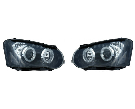 Set de phares pour Subaru Impreza 2003-2005 - Noir - Angel-Eyes inclus