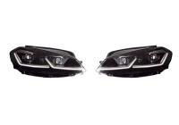 Set Phares LED Look 7.5 pour Volkswagen Golf VII 2012-2017 - Noir - DRL inclus