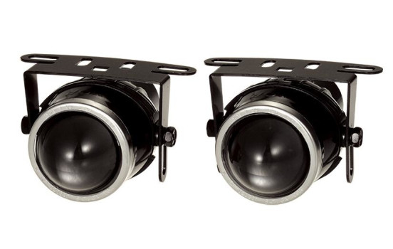 Ensemble de feux de brouillard universels transparents H3-12V-55W 56x108mm + ECE-R19 E-mark