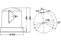 Gyrophare KL8000F 12 orange fixe 48pcs