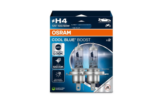 Ampoules Osram Cool Blue Boost H4, 12V 90/100W (2 pièces)