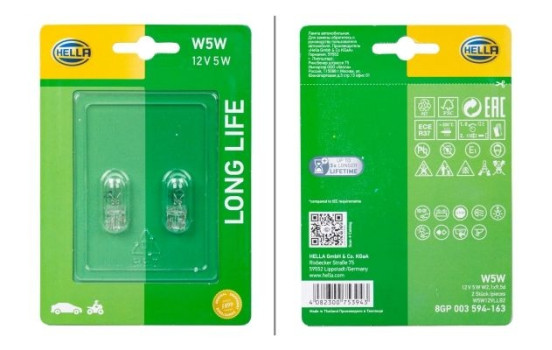 Hella Longlife W5W, 12V5W (2 pièces)