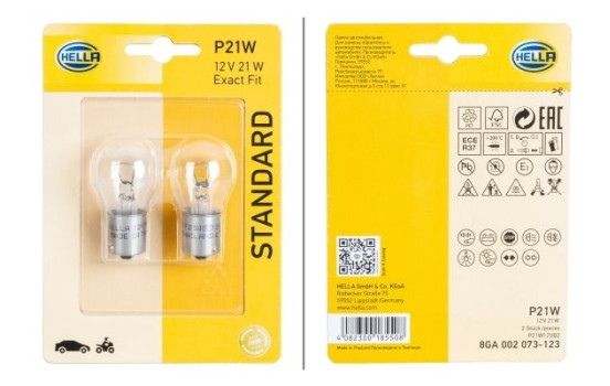 Hella Standard P21W, 12V21W (2 pièces)