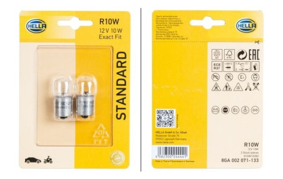 Hella Standard R10W, 12V10W (2 pièces)