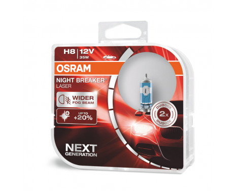 Lampes halogènes laser Osram Night Breaker - H8 - 12V/35W - lot de 2 pièces