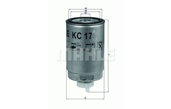 Bränslefilter KC 17 D Mahle
