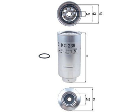 Bränslefilter KC 239D Mahle