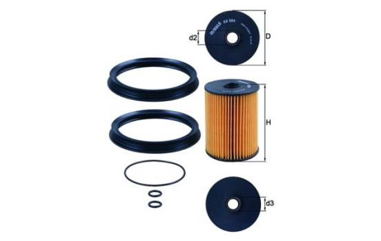 Bränslefilter KX 504D Mahle
