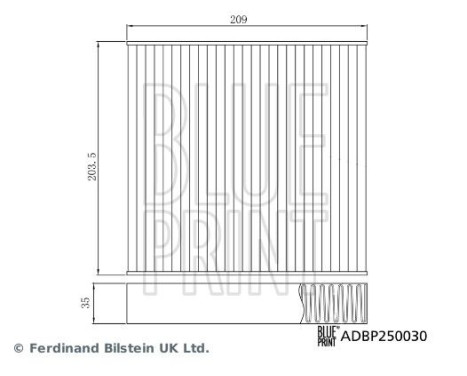 Filter, kupéventilation ADBP250030 Blue Print, bild 3