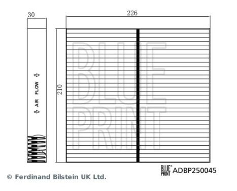 Filter, kupéventilation ADBP250045 Blue Print