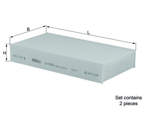 Filter, kupéventilation LA 168/S Mahle