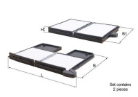 Filter, kupéventilation LA 186/S Mahle