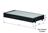 Filter, kupéventilation LA 221/S Mahle