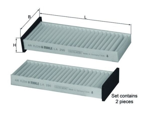 Filter, kupéventilation LA 296/S Mahle, bild 2