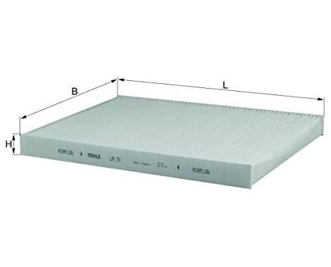 Filter, kupéventilation LA 31 Mahle