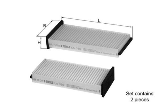 Filter, kupéventilation LA 366/S Mahle
