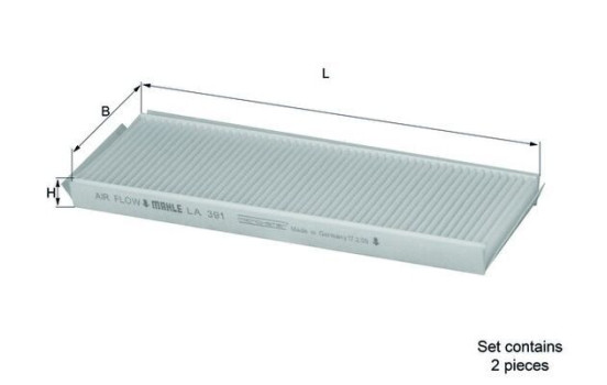 Filter, kupéventilation LA 391/S Mahle