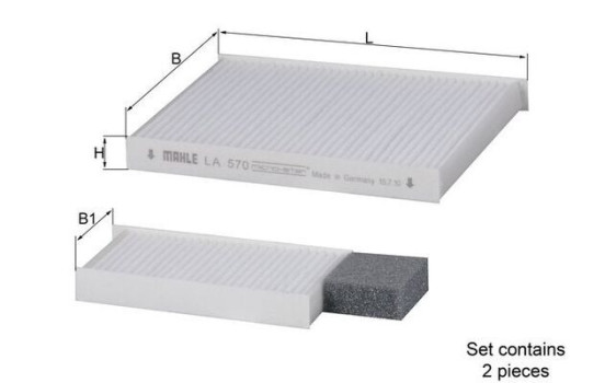 Filter, kupéventilation LA 570/S Mahle