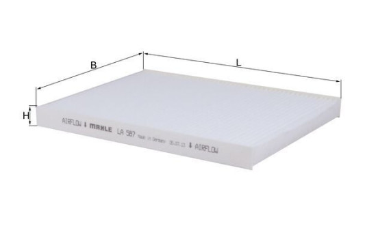 Filter, kupéventilation LA 587 Mahle