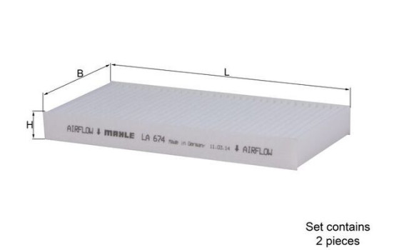 Filter, kupéventilation LA 674/S Mahle