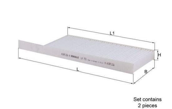 Filter, kupéventilation LA 751/S Mahle
