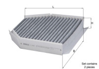 Filter, kupéventilation LAK 278/S Mahle