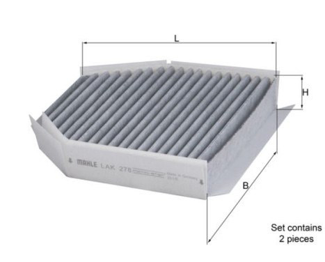 Filter, kupéventilation LAK 278/S Mahle, bild 2